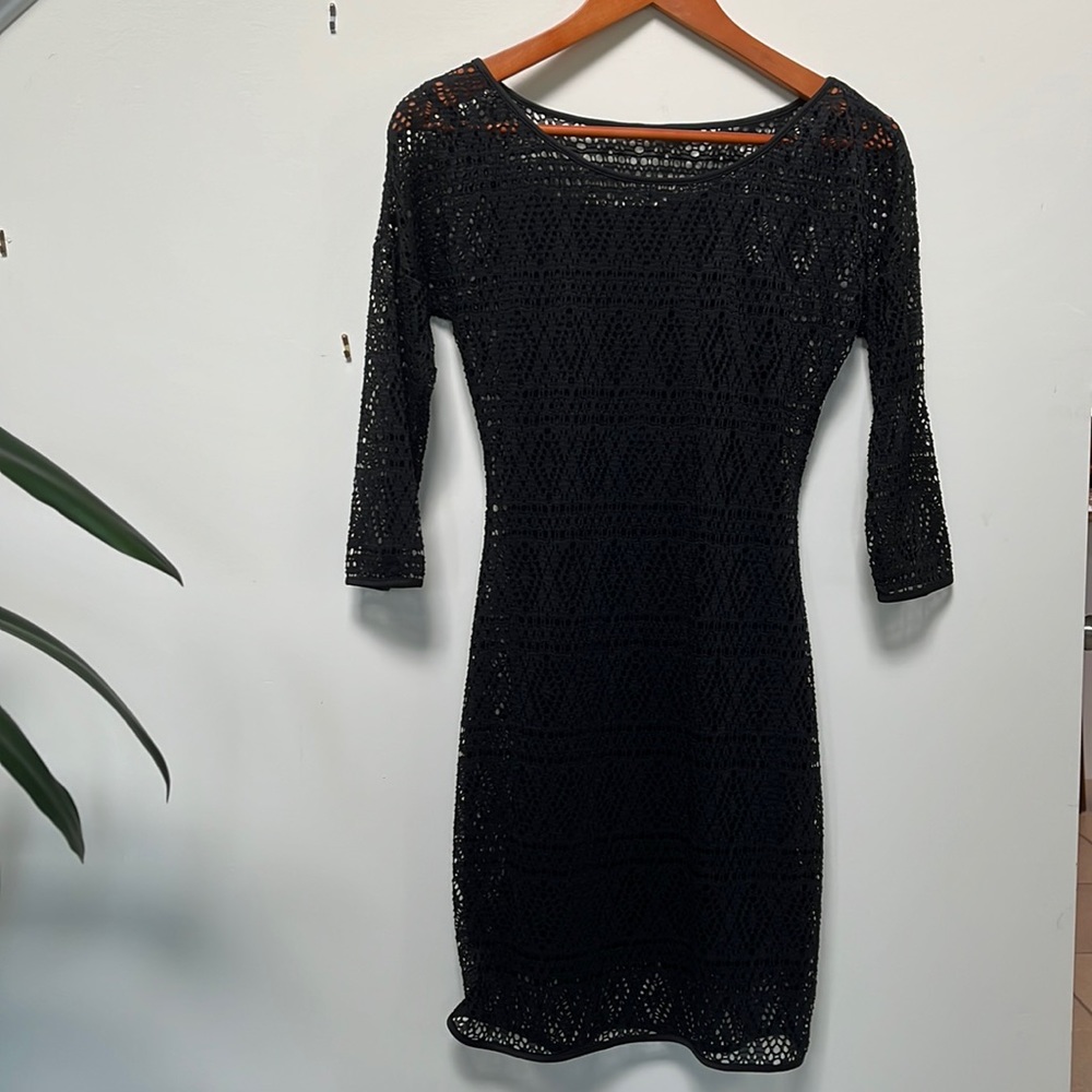 Black Express dress, mid length sleeves, two layers